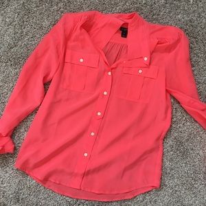 Jcrew Blouse - neon pink